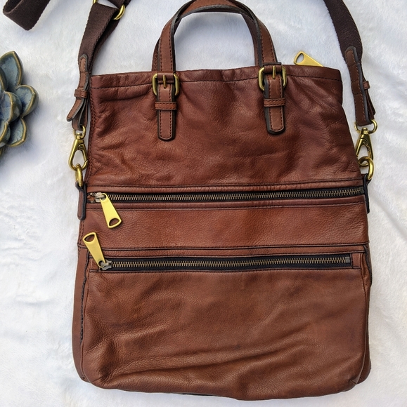 Fossil Explorer Foldover Tote Brown - Picture 3 of 8